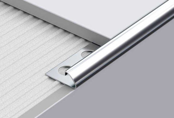 คิ้วสแตนเลสแบบโค้ง Round Shape Tile Trim