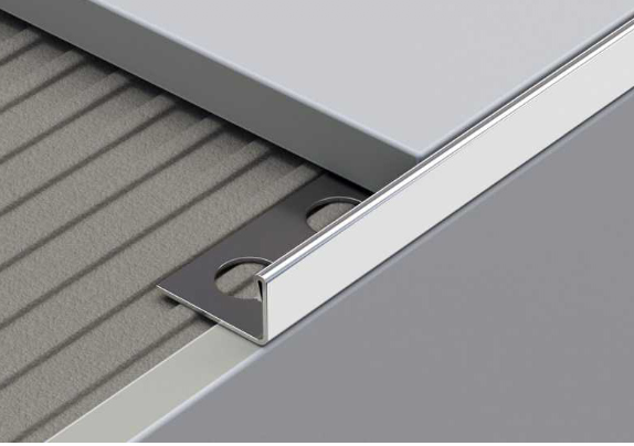 คิ้วสแตนเลสแบบตรง L-Shape Tile Trim